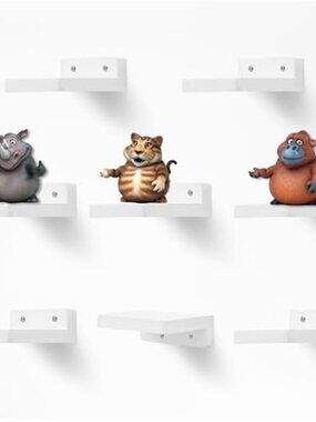 Small Floating Shelf, 4x4 Inch Display Ledges for Wall,Mini Shelves,Rustic Wood